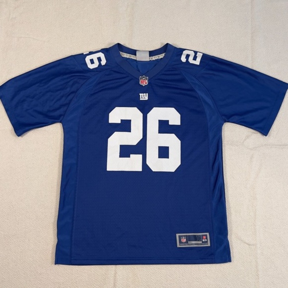 New York Giants Nike #26 Barkley Blue NFL Jersey Youth‎ Large